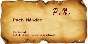 Pach Nándor névjegykártya