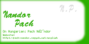 nandor pach business card